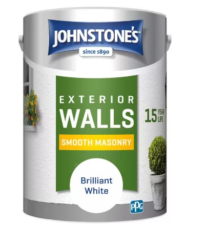 JOHNSTONES SMOOTH MASONRY - BRILLANT WHITE 5L