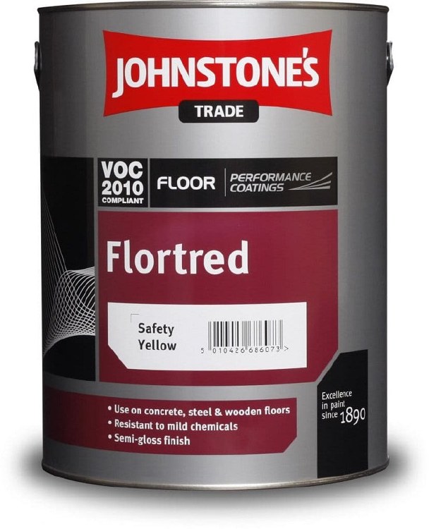 JOHNSTONES TRADE FLORTED 5L - SAFETY YELLOW