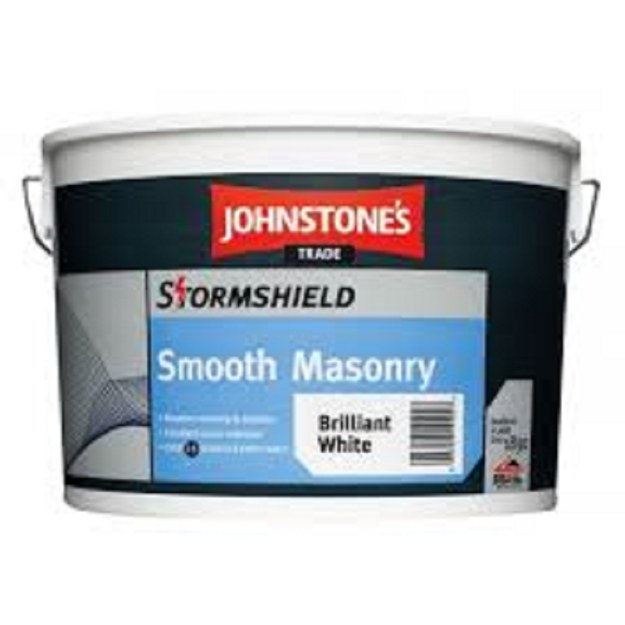 JOHNSTONES STORMSHIELD SMOOTH BRILLIANT WHITE -  10 LTR