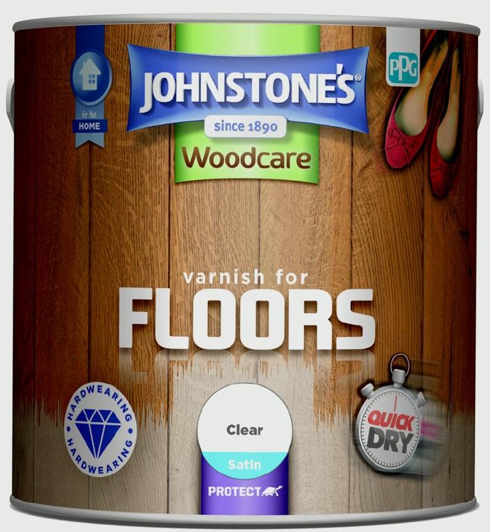 JOHNSTONES WOODCARE VARNISH FOR FLOORS - CLEAR SATIN 2.5L