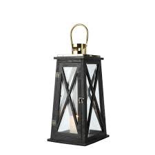 KARLEE WOODEN LANTERN BLACK -  LARGE