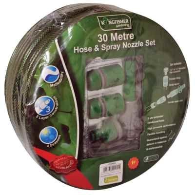 KINGFISHER 30MTR HOSE &amp; SPRAY NOZZLE SET