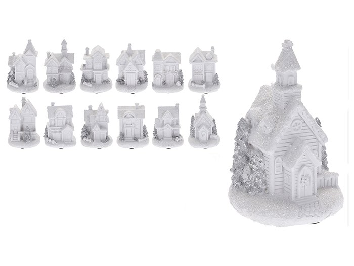 LED SCENIC WHITE HOUSE 9CM ASSORTED