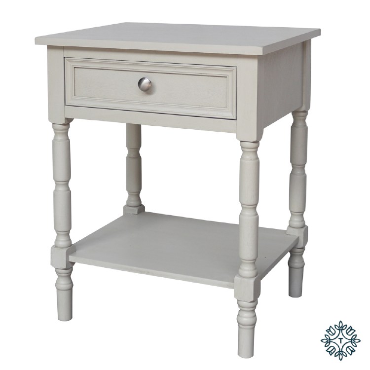 LINCOLN 1 DRAWER ACCENT TABLE SUBTLE-  GREY