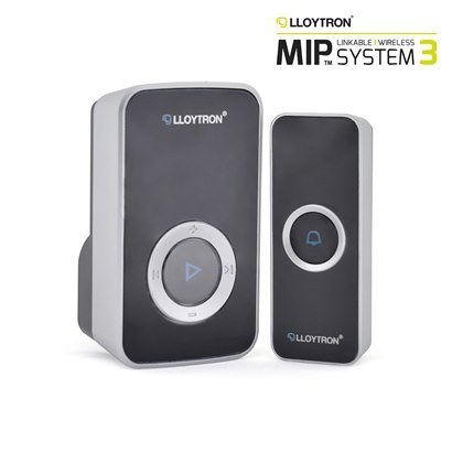 LLOYTRON PLUG IN DOOR CHIME &amp; BELL PUSH - BLACK