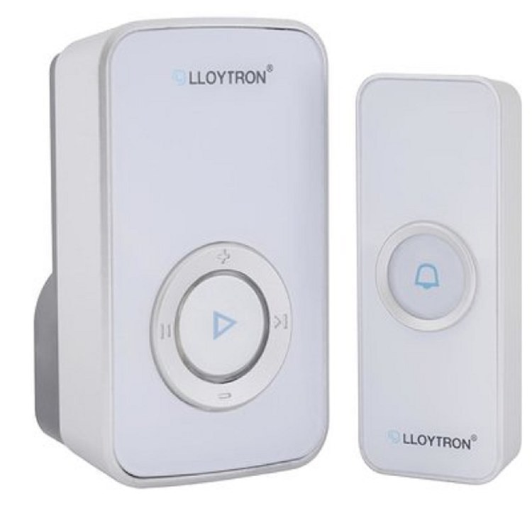 LLOYTRON PLUG IN DOOR CHIME &amp; BELL PUSH WHITE