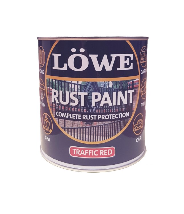 LOWE RUST AND METAL PAINT TRAFFIC RED 1L