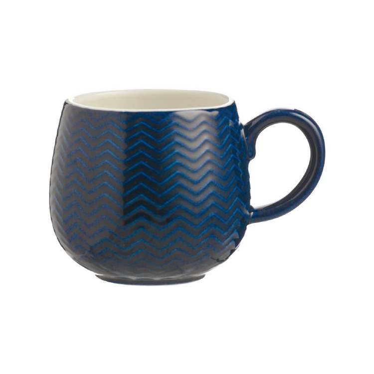 MASON CASH EMBOSSED CHEVRON NAVY MUG