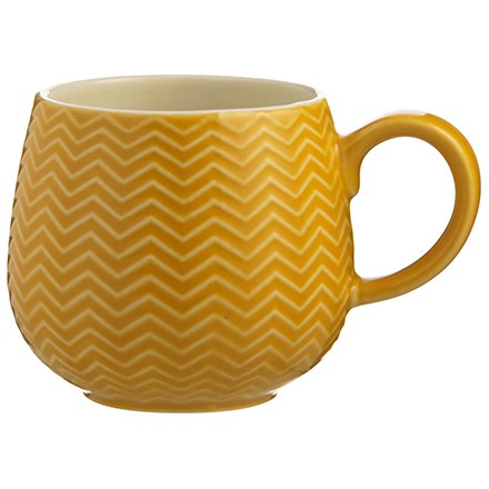 MASON CASH EMBOSSED CHEVRON OCHRE MUG