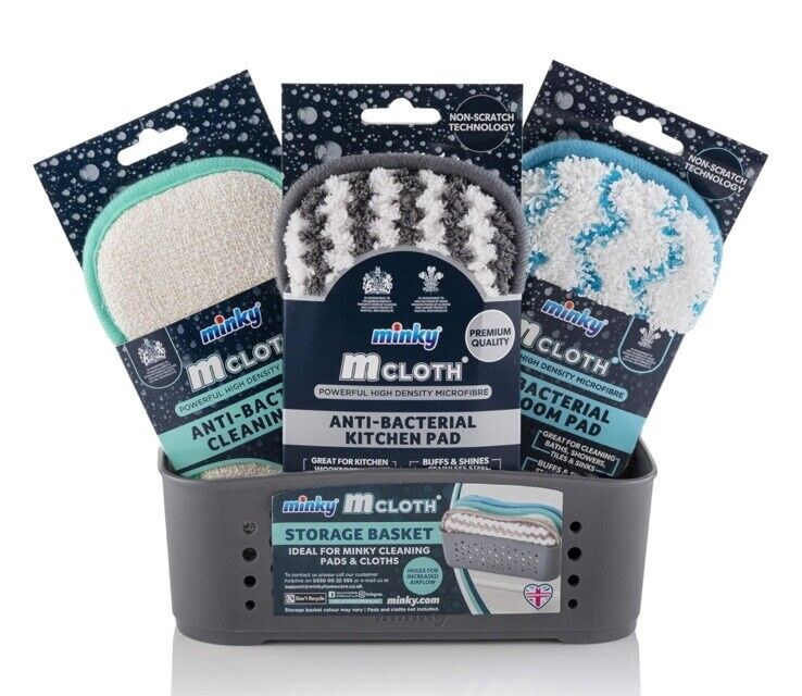 MINKY 3PIECE ANTI-BAC CLEANING BASKET SET