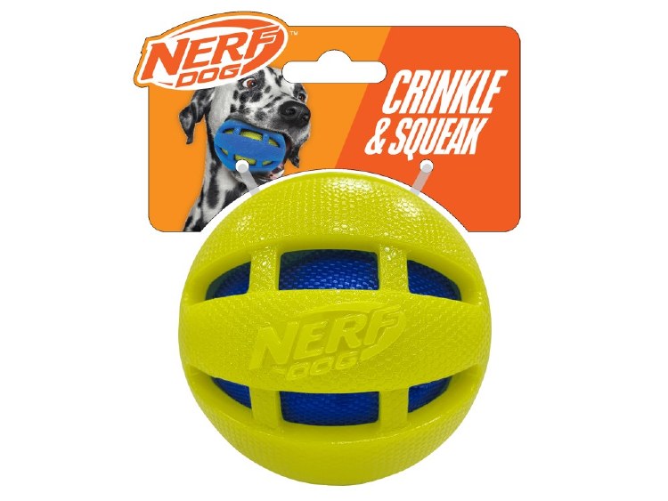 NERF SQUEAK &amp; CRUNCH BALLS 3.8"