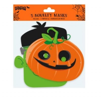 HALLOWEEN  NOVELTY HALLOWEEN MASKS - 5 PACK ASSORTED