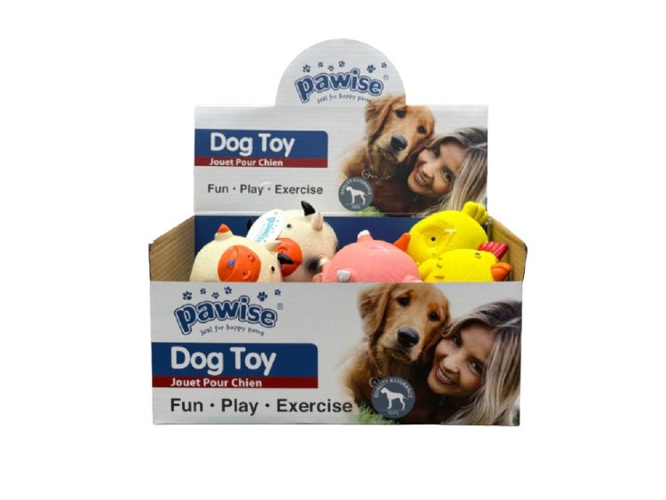 PAWISE LATEX ANIMAL DOG TOY - ASSORTED