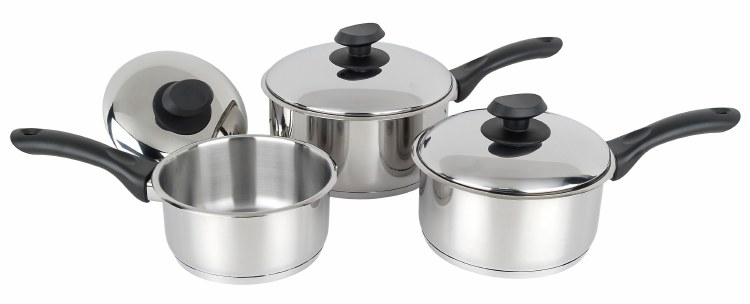 PENDEFORD 3 PIECE SAUCEPAN WITH SOLID LIDS