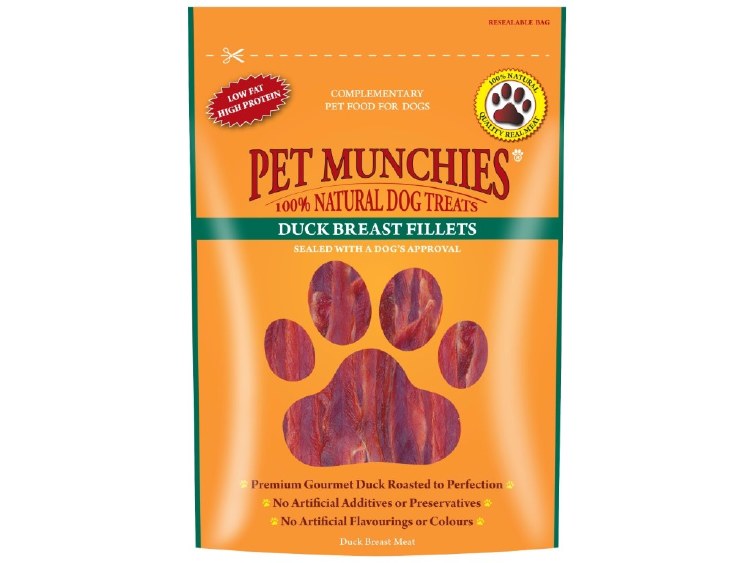 PET MUNCHIES DUCK BREAST FILLET 80G