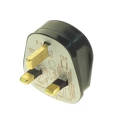 POWERMASTER 13 AMP 3 PIN PLUGTOP (RUBBERISED) BLACK