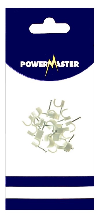 POWERMASTER 20 PCE 9 MM CABLE CLIPS-WHITE