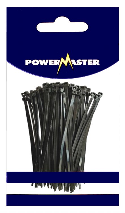 POWERMASTER 550 MM X 9 MM BLACK CABLE TIE - PACK OF 100