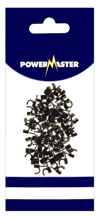 POWERMASTER 100 PCE 7 MM CABLE CLIPS- BLACK