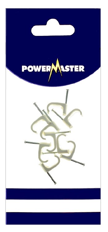POWERMASTER 10 PCE 10 SQ. T&amp;E CABLE CLIPS - WHITE