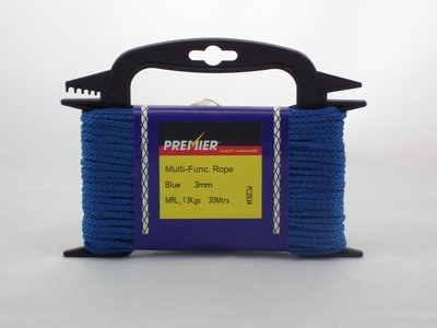 PREMIER 30 MTR 3 MM MULTI-FUNCTIONAL ROPE BLUE