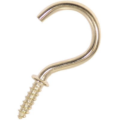 PREMIER 10 PCE 1&quot; CUP HOOKS SHOULDERED BRASSED