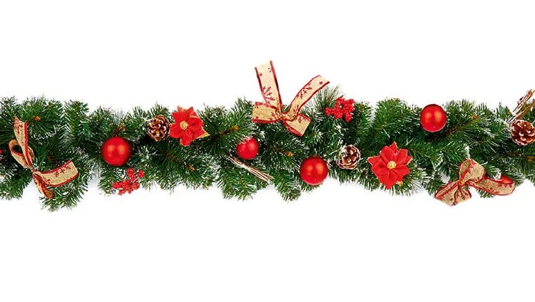 PREMIER 1.8M RED DRESSED GARLAND
