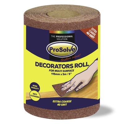 PROSOLVE SANDPAPER ROLL, EXTRA COARSE, 115MM X 5 MTR