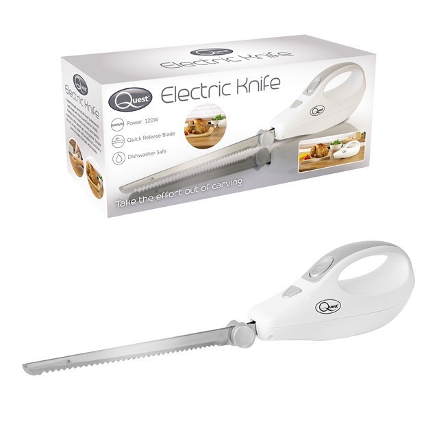 QUEST 120W CARVING ELECTRIC KNIFE - WHITE