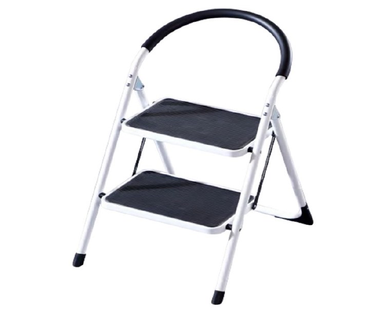 2 STEP STEEL LADDER - WHITE