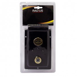 RADIUS BLACK RIMLOCK WITH HANDLES -  6X4INCH