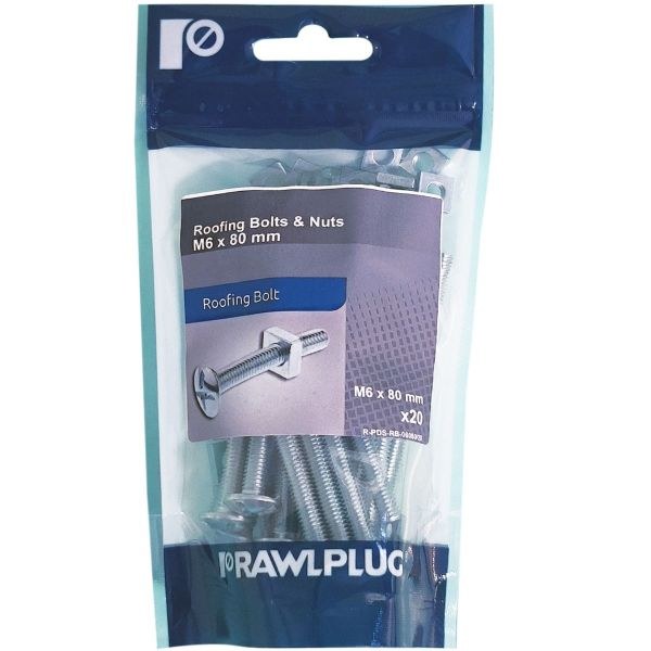 RAWLPLUG ROOFING BOLTS 6X80M