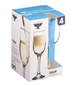 RAYWARE TULIP SET OF 4 FLUTE GLASSES 20CL