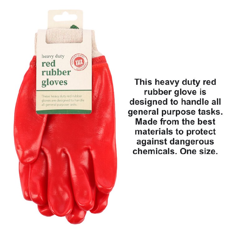 KINGFISHER HEAVY DUTY RED RUBBER GLOVES