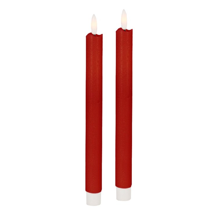 RED TAPER CANDLE SET - 25CM