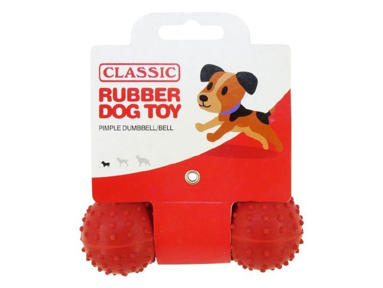 RUBBER PIMPLE DUMBBELL/BELL 11CM - 4.5"