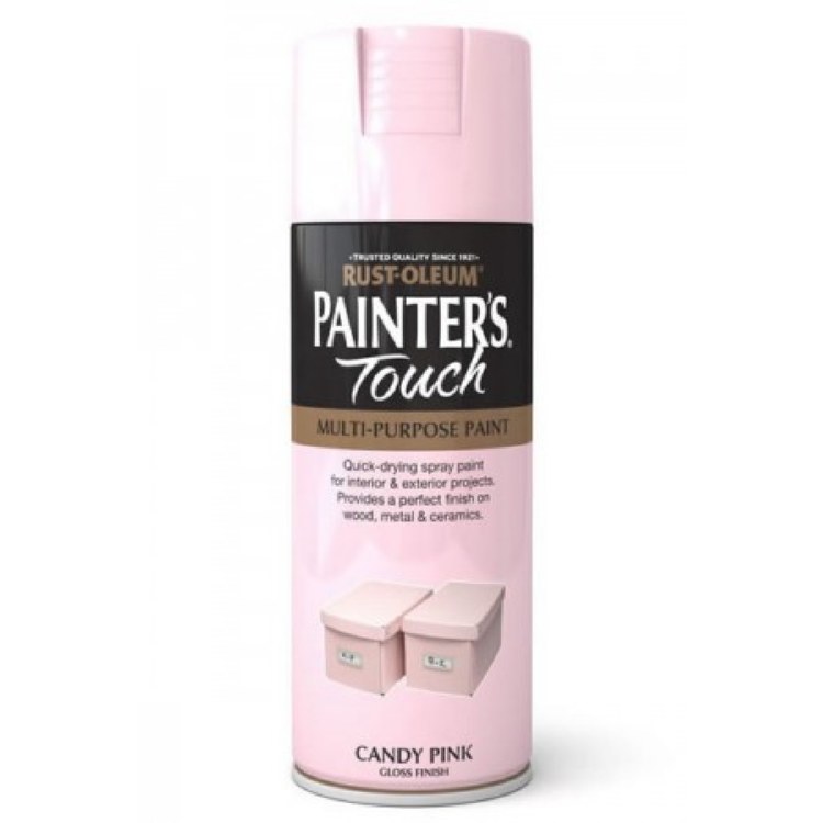 RUST- OLEUM PAINTER TOUCH CANDY PINK GLOSS SPRAY PAINT 400ML