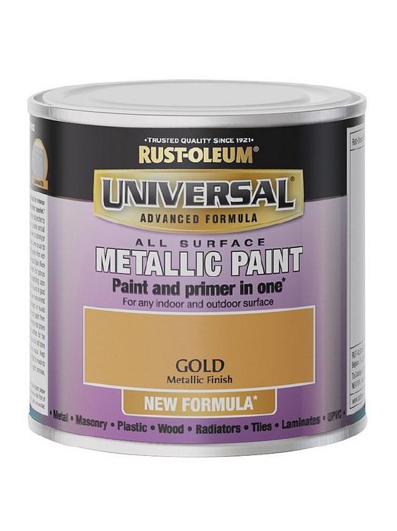 RUSTOLEUM UNIVERSAL ALL SURFACE PAINT -  METALLIC GOLD 250ML