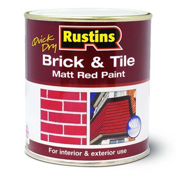 RUSTINS BRICK &amp; TILE PAINT MATT RED 250ML