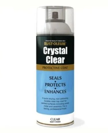 RUST-OLEUM CRYSTAL CLEAR PROTECTIVE TOP COAT SPRAY PAINT - CLEAR MATT  400ML