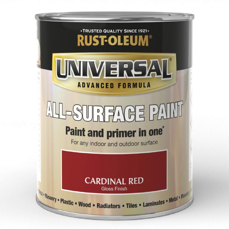 RUST-OLEUM UNIVERSAL METAL AND ALL SURFACE PAINT - GLOSS FINISH - CARDINAL RED 250ML