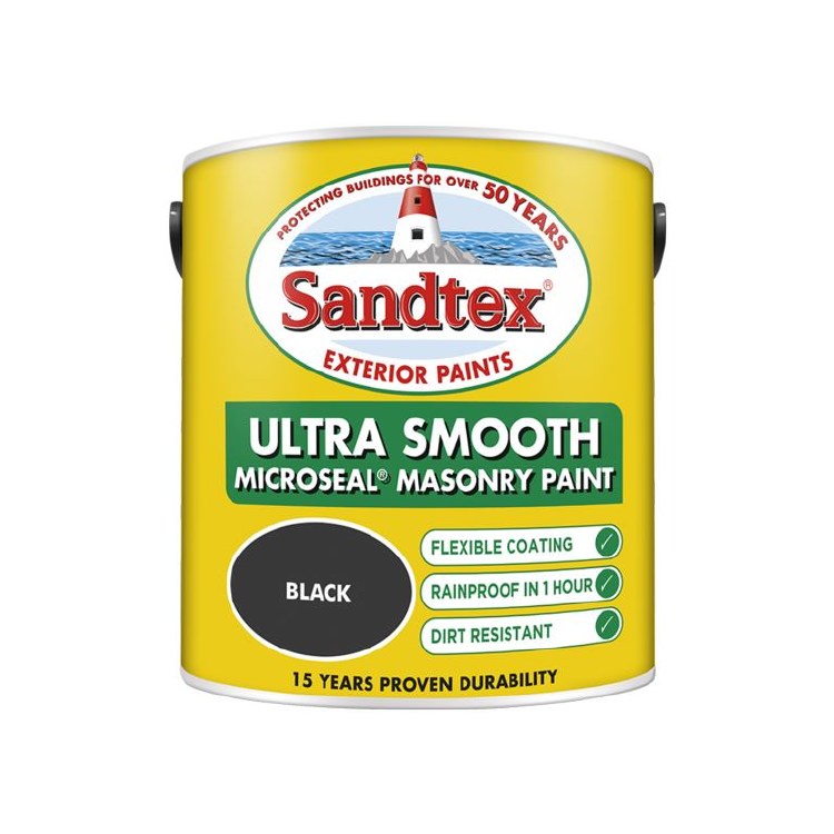 SANDTEX MASONRY PAINT  SMOOTH BLACK - 2.5L