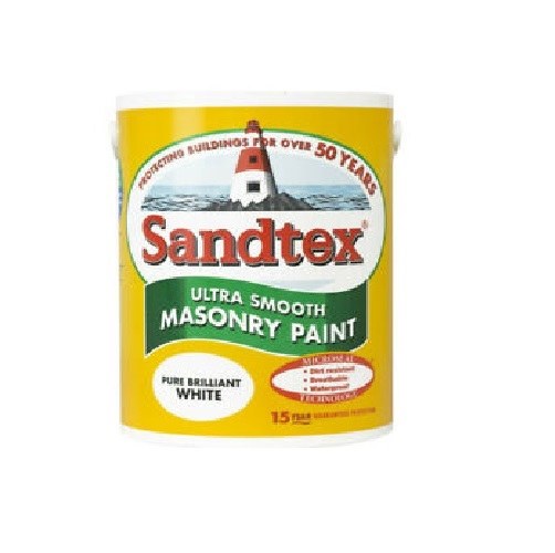 SANDTEX RETAIL SMOOTH MASONRY BRILLIANT WHITE 5LT