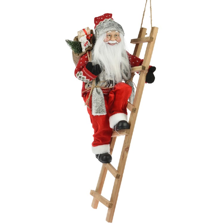 SANTA STANDING ON LADDER DECORATION