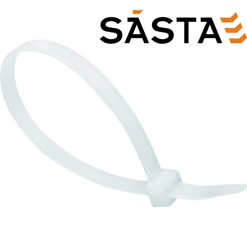 SASTA 4.8 X 200MM WHITE TIE -  PACK OF 100