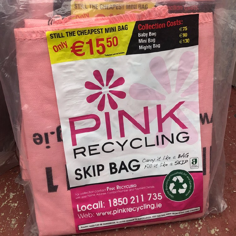 PINK RECYCLING SKIP BAG - MINI