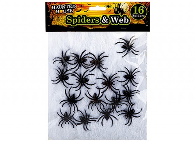 HAUNTED HOUSE SPIDERS AND WEB HALLOWEEN DECORATION