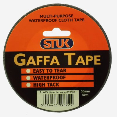 STUK 50 MM X 50 MTR BLACK GAFFA TAPE