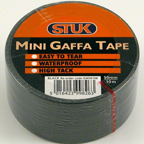 STUK 50 MM X 10 MTR MINI BLACK GAFFA TAPE