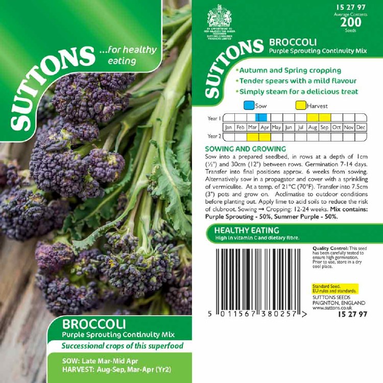 SUTTONS BROCCOLI PURPLE SPROUTING